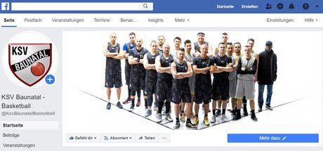 Die Facebook-Seite der Basketball-Abteilung vom KSV Baunatal