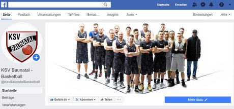 Die Facebook-Seite der Basketball-Abteilung vom KSV Baunatal Die Facebook-Seite der Basketball-Abteilung vom KSV Baunatal