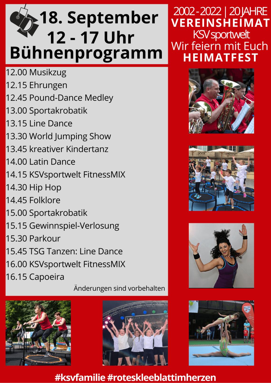 Bühnenprogramm Heimatfest 2022