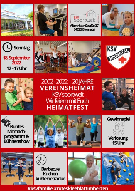 Heimatsfest zum 20 jährigen Bestehen der KSV sportwelt Heimatsfest zum 20 jährigen Bestehen der KSV sportwelt